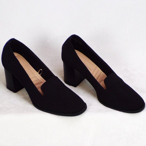 ADRIENNE VITTADINI 7M AV-BRITTINY black pumps fabric uppers cushioned insoles - Picture 1 of 13